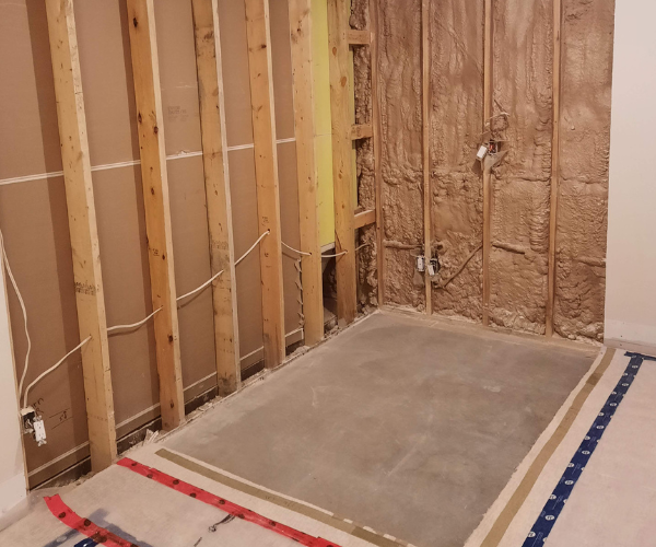 Custom indoor sauna framing and thermal insulation build by Noble General Contracting in Etobicoke.