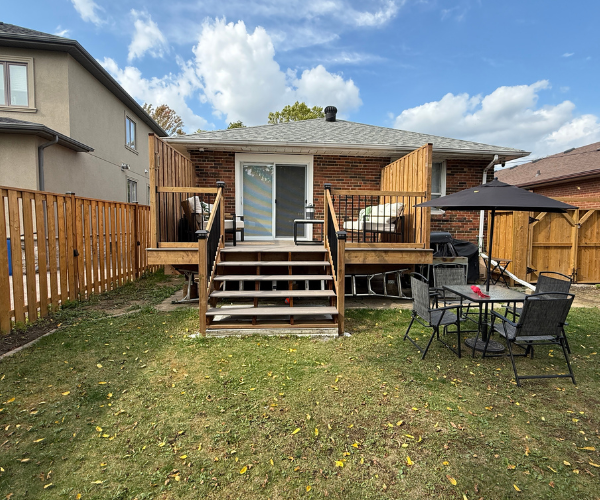 Low-maintenance composite decking installation with hidden fasteners in Mississauga.